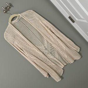 Laura Ashley cream color, sweater. Silk and cotton knit. Medium